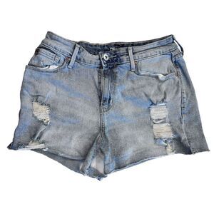 Levis Denizen High Rise Distressed Cutoff Denim‎ Shorts Size 6